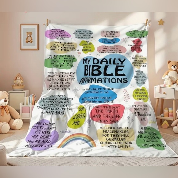 Other - “Bible Affirmation” Graphic Throw Blanket- New